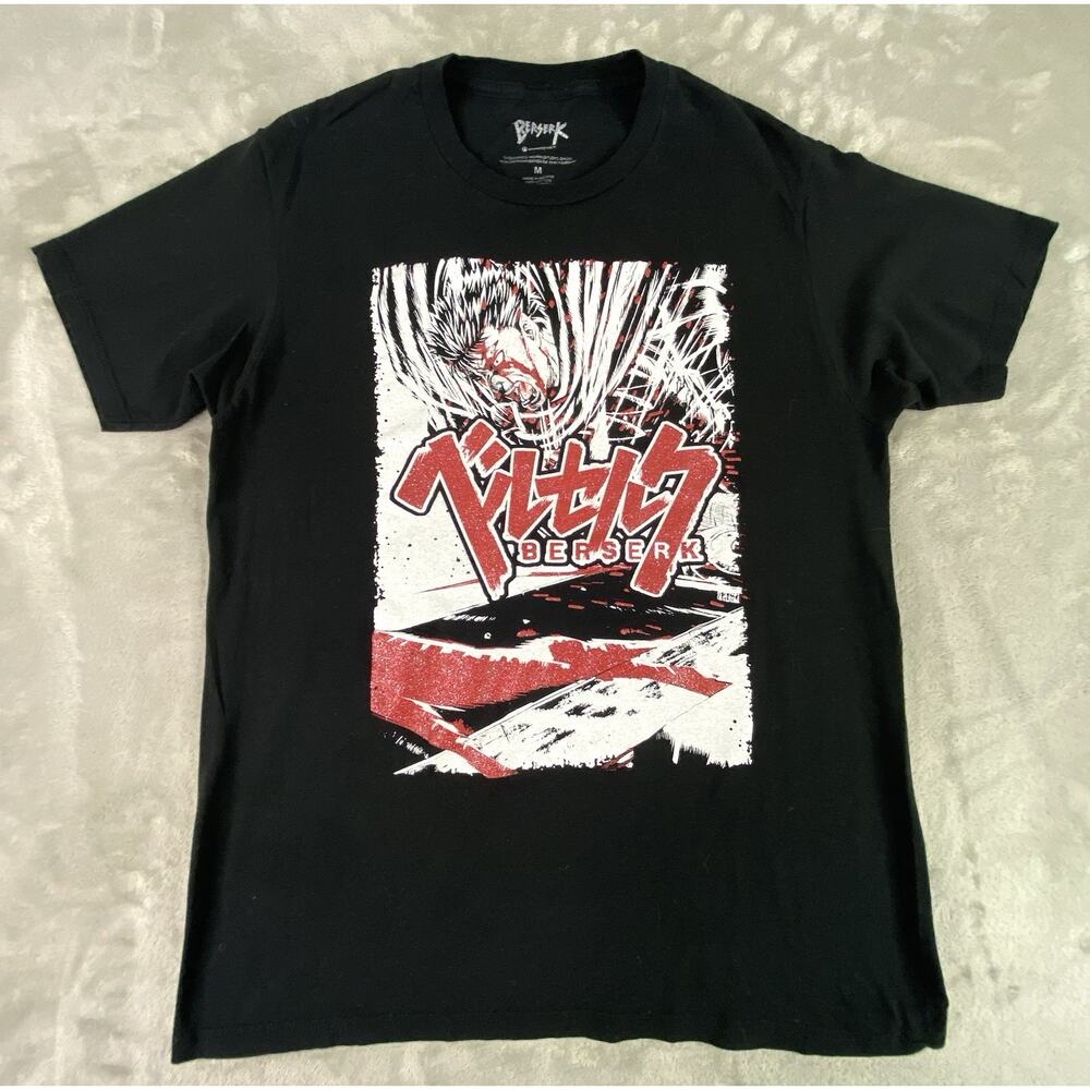 Berserk | Mens | Sparkle Graphic Tee Shirt | Medium | Black/White/Red | Anime